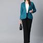 Jompers Women Teal Blue Solid Single-Breasted Smart Casual Blazer ( JOB 6001 Blue )