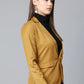 Jompers Women Mustard Solid Single-Breasted Smart Casual Blazer ( JOB 6001 Mustard )