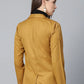 Jompers Women Mustard Solid Single-Breasted Smart Casual Blazer ( JOB 6001 Mustard )
