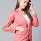 Jompers Women Peach Solid Single-Breasted Smart Casual Blazer ( JOB 6001 Peach )