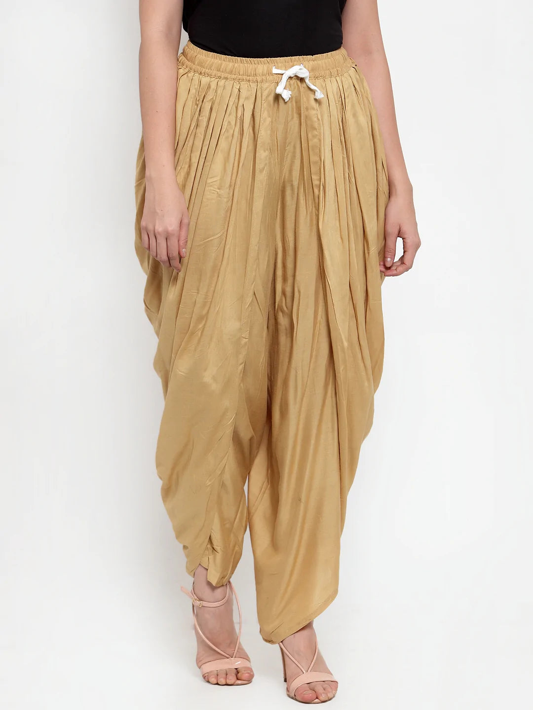 Jompers Women Beige Solid Dhoti (JOD 2129 Beige)