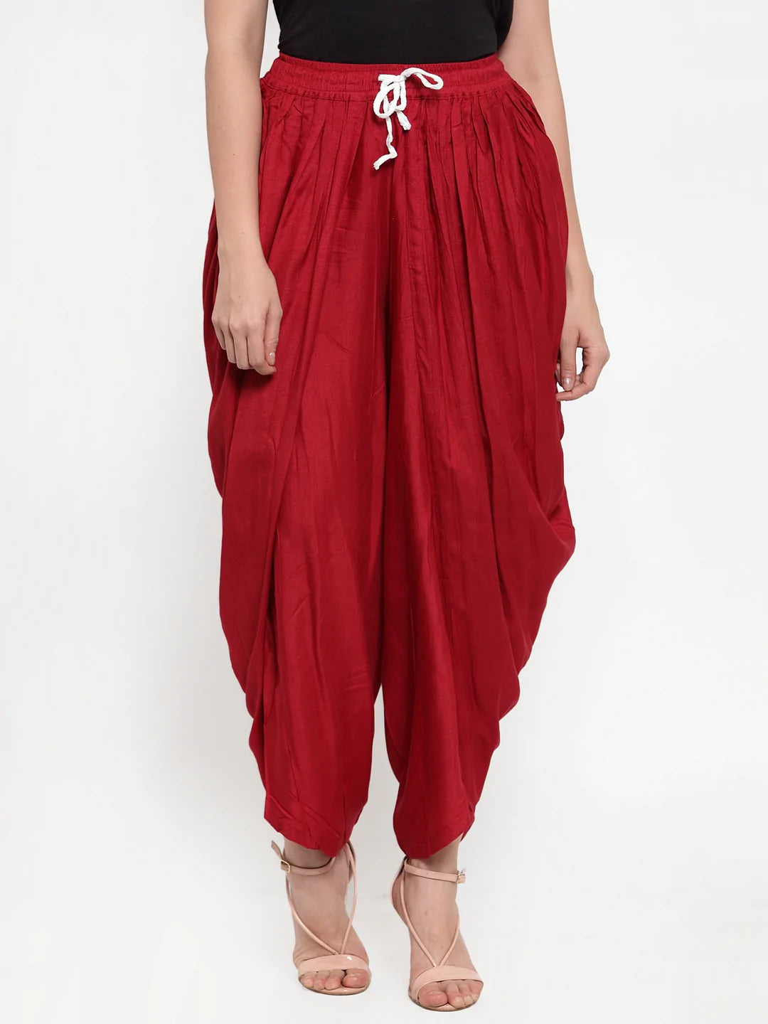 Jompers Women Maroon Solid Dhoti (JOD 2129 Maroon)