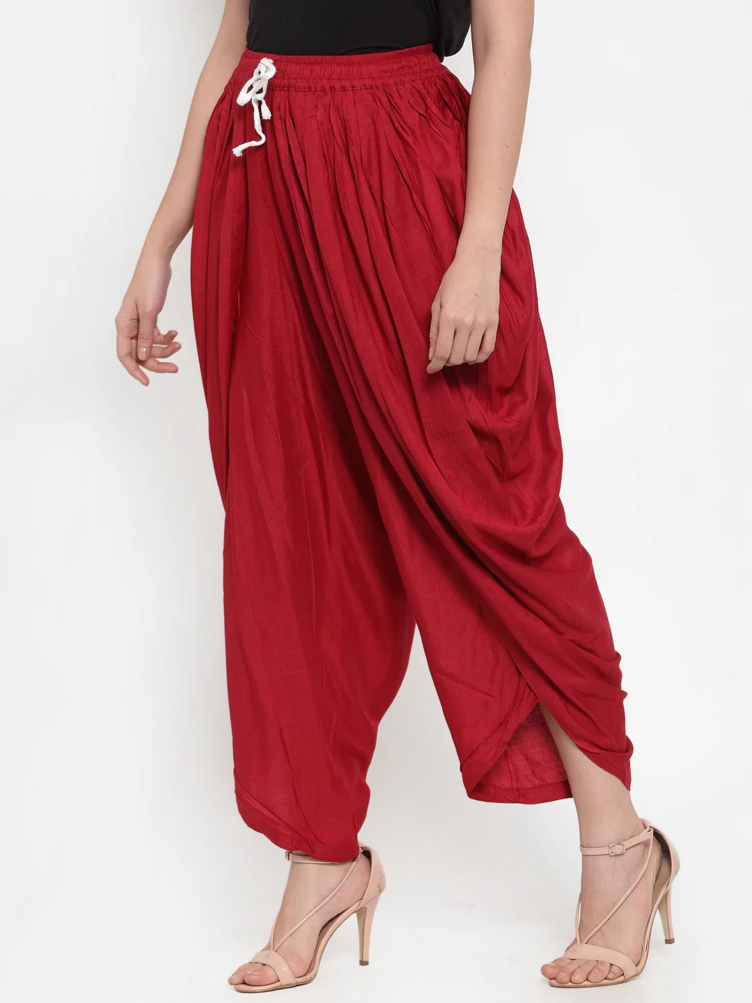 Jompers Women Maroon Solid Dhoti (JOD 2129 Maroon)