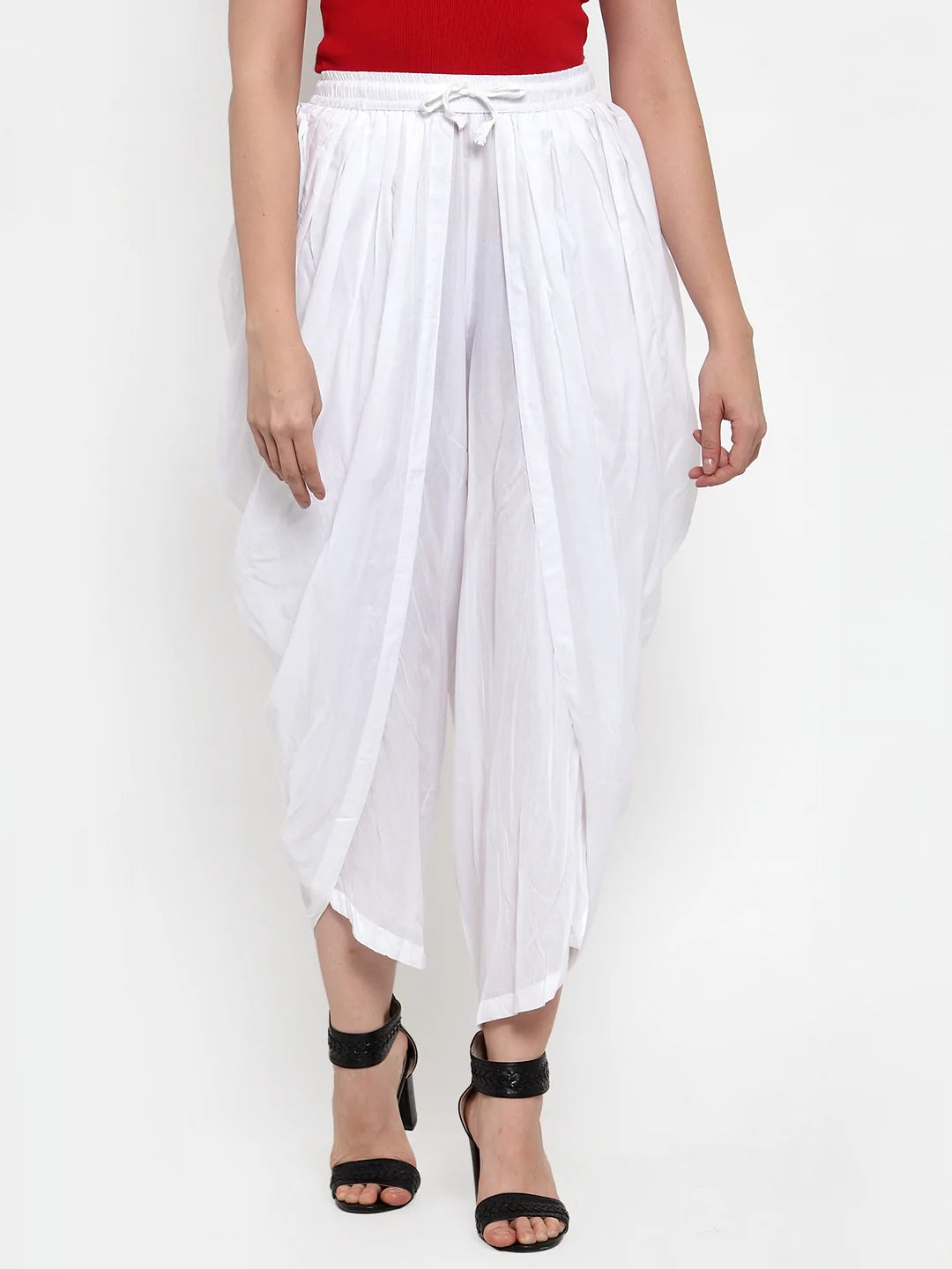Jompers Women White Solid Dhoti (JOD 2129 White)