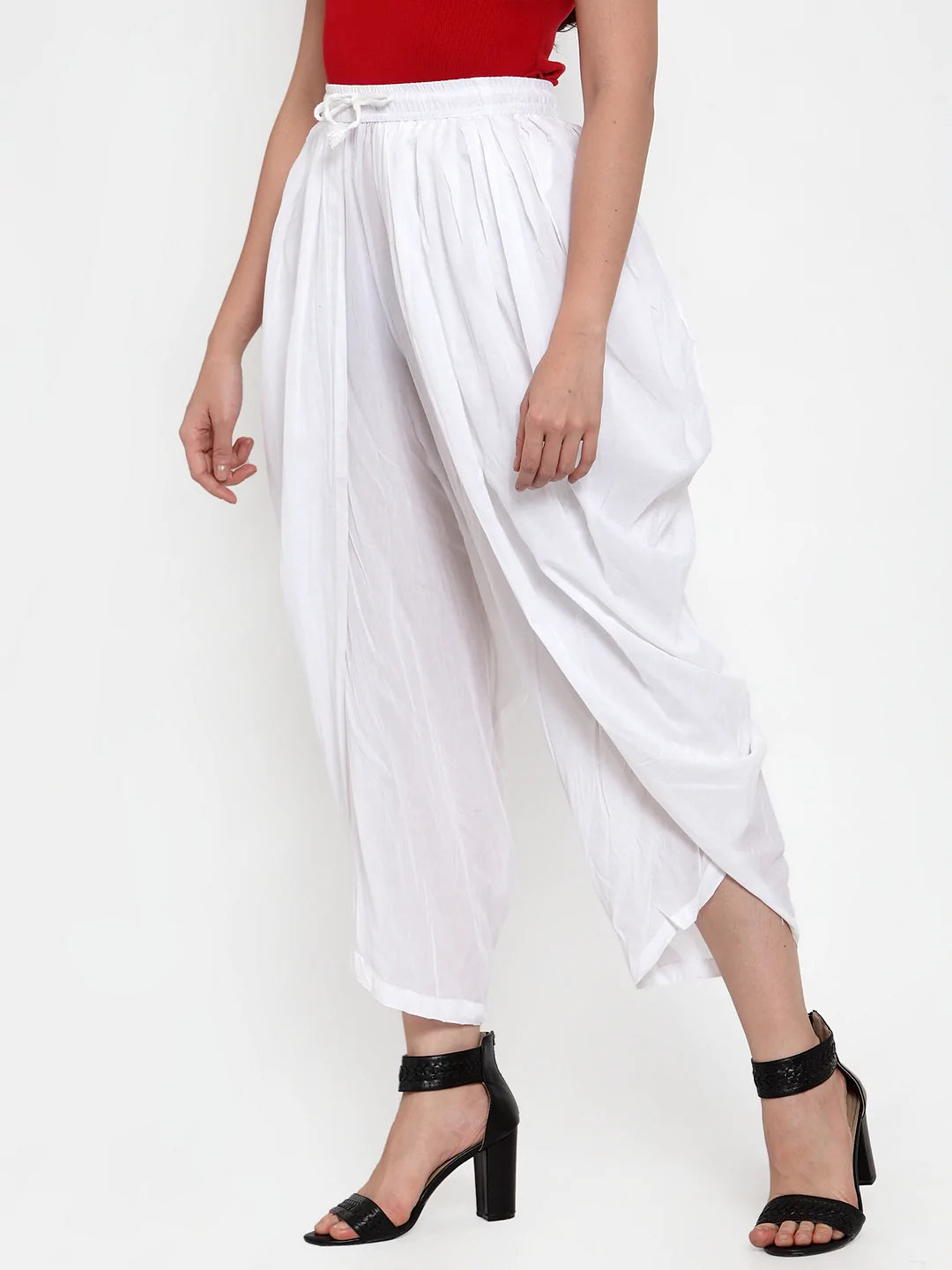 Jompers Women White Solid Dhoti (JOD 2129 White)