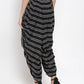 Jompers Women Black Stripped Dhoti (JOD 2130 Black)