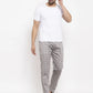 Jainish Men's Grey Checked Cotton Track Pants ( JOG 012Grey )