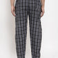 Jainish Men's Black Checked Cotton Track Pants ( JOG 013Black )