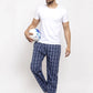 Jainish Men's Blue Checked Cotton Track Pants ( JOG 013Blue )