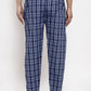 Jainish Men's Blue Checked Cotton Track Pants ( JOG 013Blue )