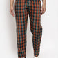 Jainish Men's Orange Checked Cotton Track Pants ( JOG 013Orange )