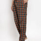 Jainish Men's Orange Checked Cotton Track Pants ( JOG 013Orange )