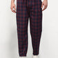 Jainish Men's Blue Cotton Checked Track Pants ( JOG 018Blue-Red )