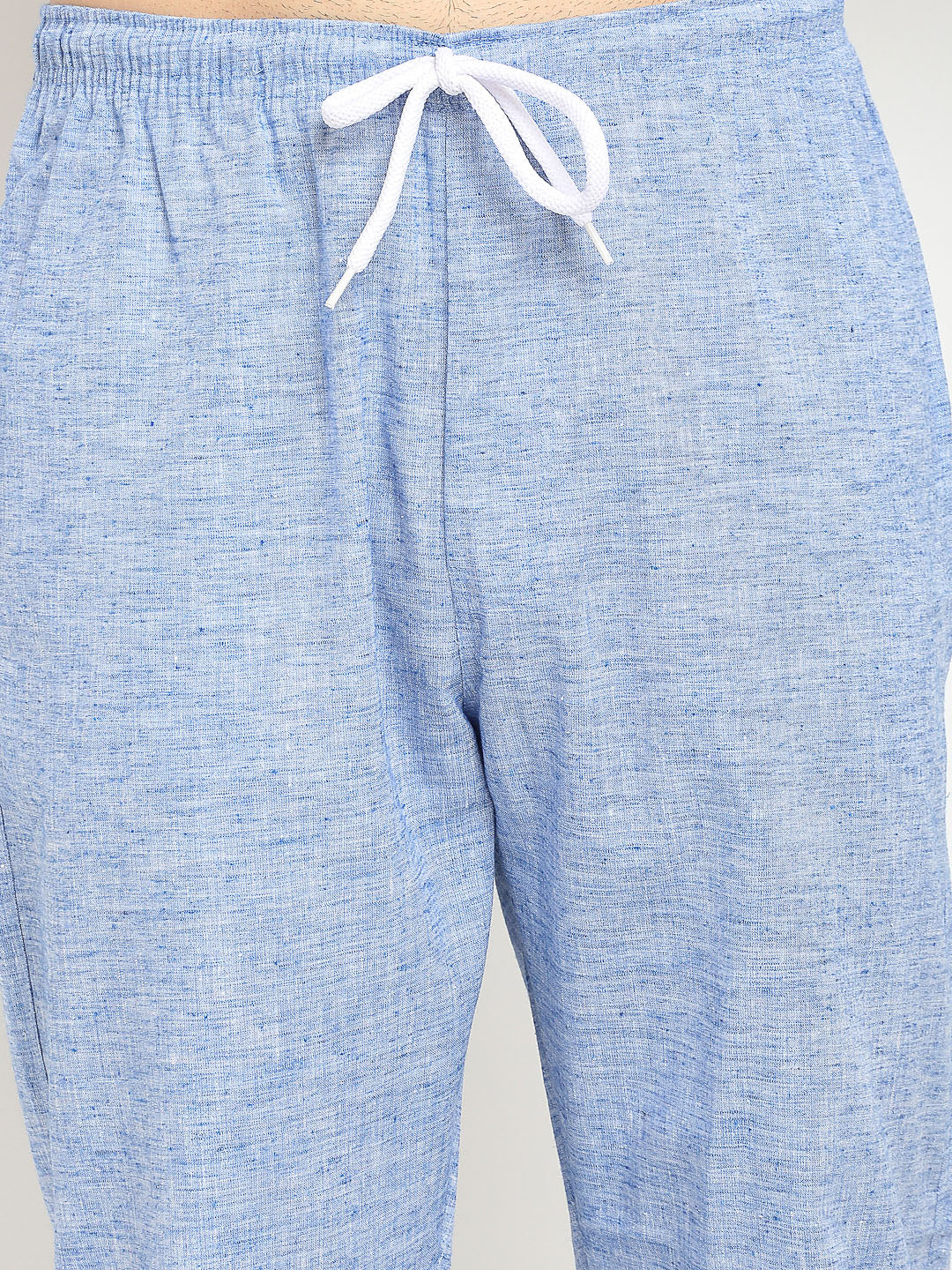 Jainish Men's Blue Linen Cotton Track Pants ( JOG 021Blue )