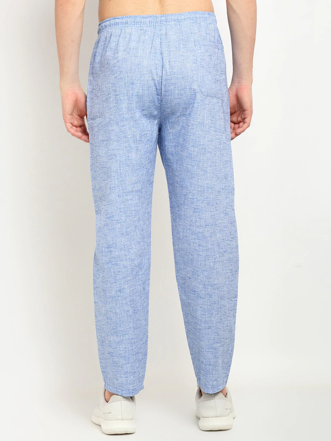 Jainish Men's Blue Linen Cotton Track Pants ( JOG 021Blue )