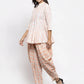 Jompers Women Orange and White Striped Kurta with Dhoti Pants ( JOKD 1307 Orange )