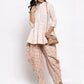 Jompers Women Orange and White Striped Kurta with Dhoti Pants ( JOKD 1307 Orange )