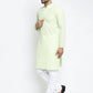 Jompers Men's Dark-Green Embroidered Kurta Payjama Sets ( JOKP 626 Dark-Green )