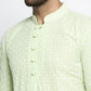 Jompers Men's Dark-Green Embroidered Kurta Only ( KO 626 Dark-Green )