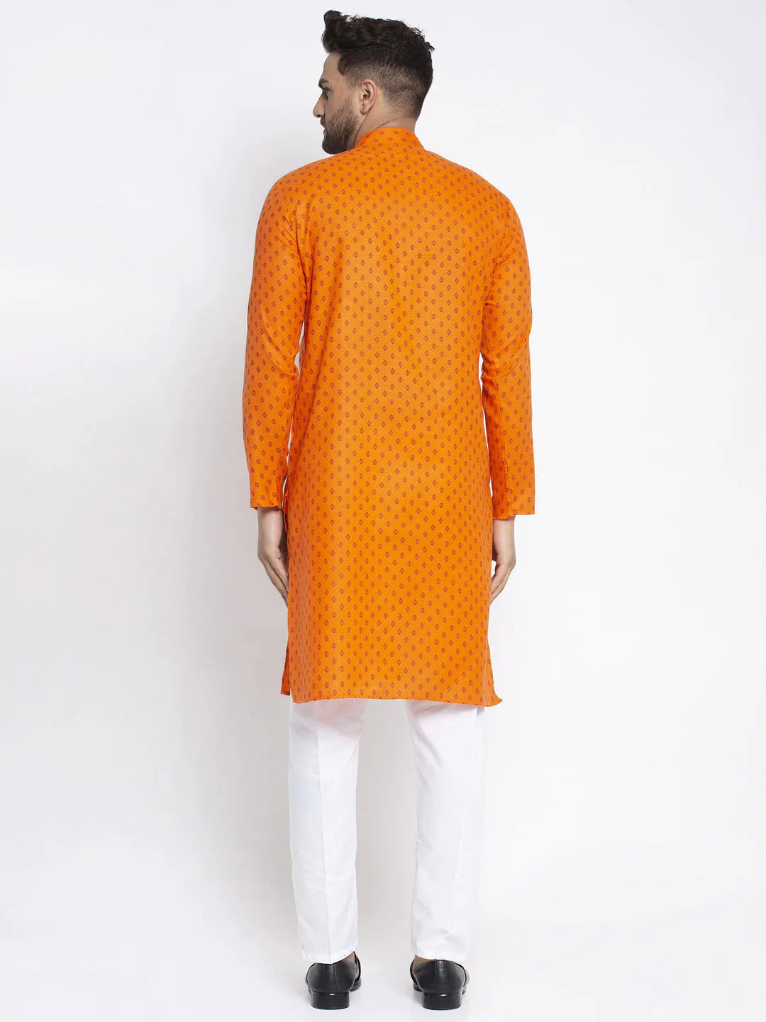 Jompers Men's Orange Printed Kurta Only ( KO 627 Orange )