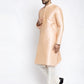 Jompers Men's Peach Solid Dupion Silk Kurta Only( KO 636 Peach )