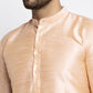 Jompers Men's Peach Solid Dupion Silk Kurta Only( KO 636 Peach )