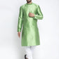 Jompers Men Green & White Woven Design Kurta with Pyjamas ( JOKP 637 Green )