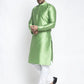 Jompers Men Green & White Woven Design Kurta with Pyjamas ( JOKP 637 Green )