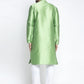 Jompers Men Green & White Woven Design Kurta with Pyjamas ( JOKP 637 Green )