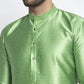 Jompers Men Green & White Woven Design Kurta with Pyjamas ( JOKP 637 Green )