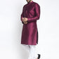 Jompers Men Purple & White Woven Design Kurta with Pyjamas ( JOKP 637 Purple )