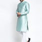 Jompers Men Sky Blue & White Woven Design Kurta with Pyjamas ( JOKP 637 Sky )