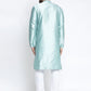 Jompers Men Sky Blue & White Woven Design Kurta with Pyjamas ( JOKP 637 Sky )