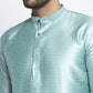Jompers Men Sky Blue & White Woven Design Kurta with Pyjamas ( JOKP 637 Sky )