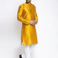 Jompers Men Yellow & White Woven Design Kurta with Pyjamas ( JOKP 637 Yellow )