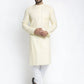 Jompers Men Lemon Yellow & White Self Design Kurta with Pyjamas ( JOKP 638 Lemon )