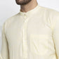 Jompers Men Lemon Yellow & White Self Design Kurta with Pyjamas ( JOKP 638 Lemon )