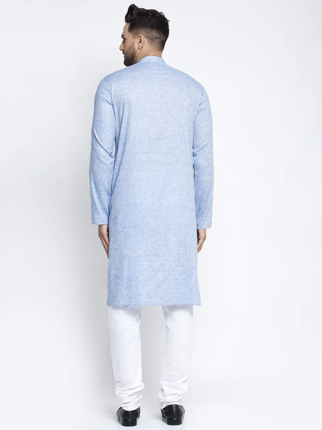 Jompers Men Blue & White Self Design Kurta with Pyjamas ( JOKP 638 Sky )