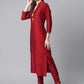 Jompers Women Maroon Regular Kurta with Trousers & With Dupatta ( JOKS D20Y 1391Maroon )