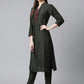 Jompers Women Green Regular Kurta with Trousers & With Dupatta ( JOKS D20M 1391Green )