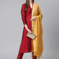 Jompers Women Maroon Regular Kurta with Trousers & With Dupatta ( JOKS D20Y 1391Maroon )