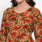 Jompers Women Brown & Green Floral Print Angrakha A-Line Kurta (JOK 1333 Brown)