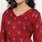Women Maroon Printed Fit and Flare Ethnic Dress (JOK 1334 Maroon)