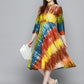 Ombre effect flaired dress ( JOK 1534 Orange )