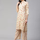 Jompers Women Cream-Coloured & Red Floral Print Kurta with Palazzos (JOKPL 1336 Cream)