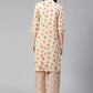 Jompers Women Cream-Coloured & Red Floral Print Kurta with Palazzos (JOKPL 1336 Cream)