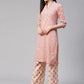 Jompers Women Pink Floral Printed Kurta with Palazzos (JOK 1337 Pink)