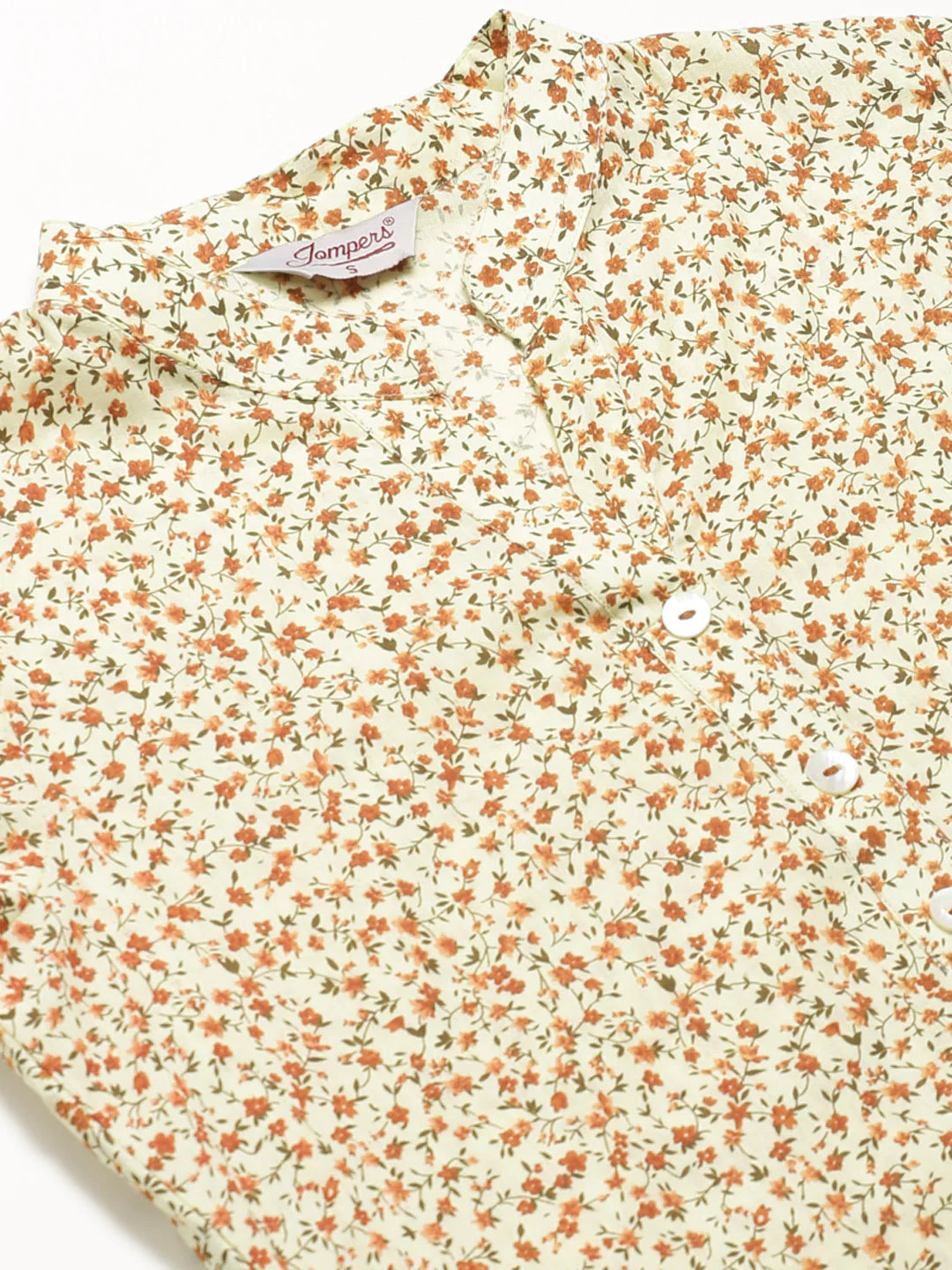 Jompers Women Yellow Floral Printed Kurta with Palazzos (JOK 1337 Yellow)