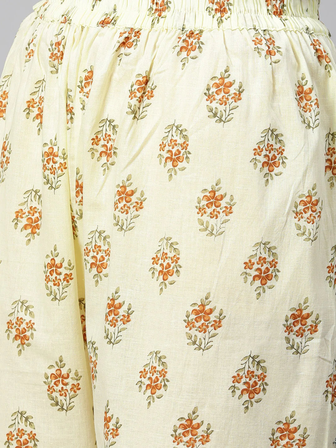 Jompers Women Yellow Floral Printed Kurta with Palazzos (JOK 1337 Yellow)