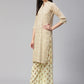 Jompers Women Yellow Floral Printed Kurta with Palazzos (JOK 1337 Yellow)